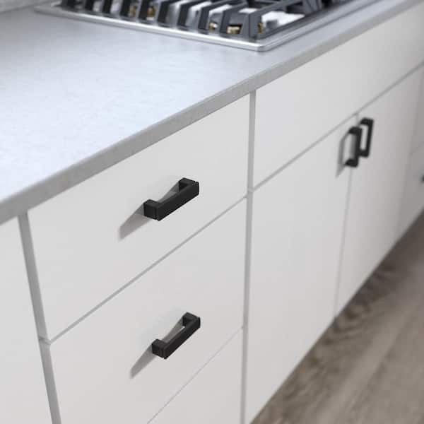 Simply Geometric 3 in. (76 mm) Modern Matte Black Cabinet Drawer Pull