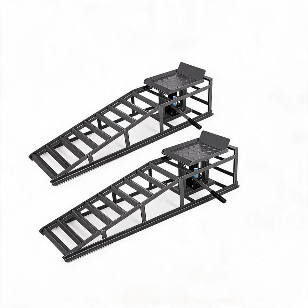 44.9 in. 5-Ton Hydraulic Steel Car Ramps, Adjustable High-Lift Vehicle Service Ramps, 2-Pack, Gray price history on PriceWatchPro