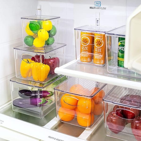 6 Pack Refrigerator Organizer Bins - Fridge Organizers and Storage