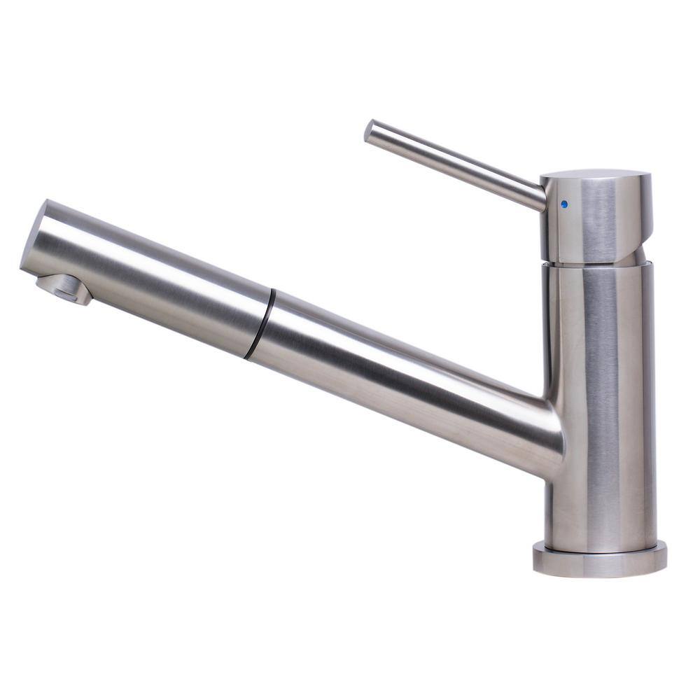 Brushed Stainless Steel Pull-Out Spray Kitchen Faucet