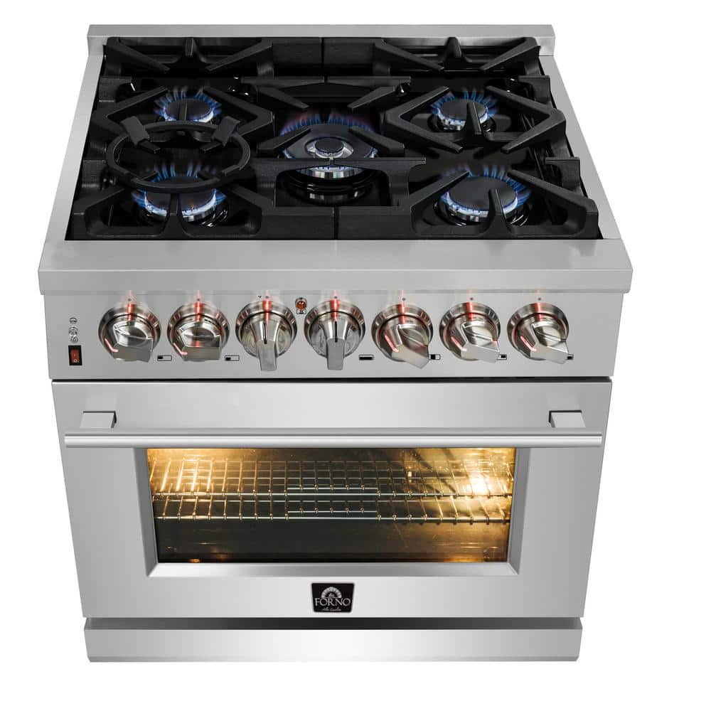 Forno 30-inch Stainless Steel Dual Fuel Range with Griddle