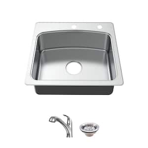 KOHLER Verse Stainless Steel 25 in. Single Bowl Drop-In Kitchen Sink  K-RH28896-4-NA - The Home Depot