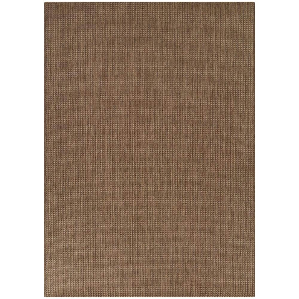 Brown Flat Woven Synthetic Indoor/Outdoor Area Rug