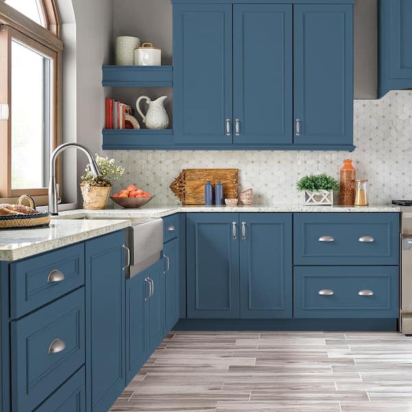 1 gal. #570D-6 Neptune Blue Semi-Gloss Enamel Interior/Exterior Cabinet, Door & Trim Paint