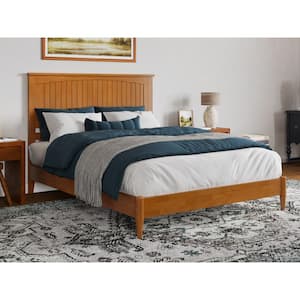 Naples Light Toffee Natural Bronze Solid Wood Frame Queen Low Profile Platform Bed