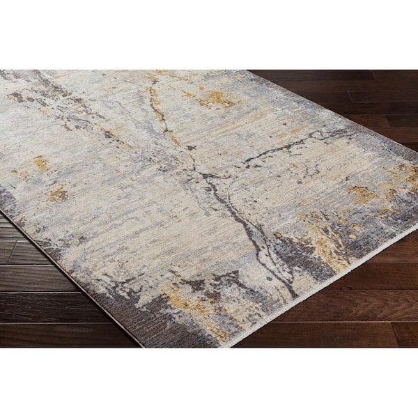 Aida Gray Modern Abstract 2 ft. 7 in. x 9 ft. Area Rug