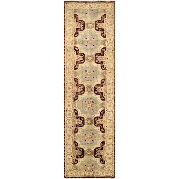 Shirvan Light Blue/Ivory 2.9 ft. x 10 ft. Geometric Runner Rugs
