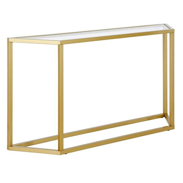 Meyer&Cross Levi 55 in. Rectangle Gold Glass Console Table