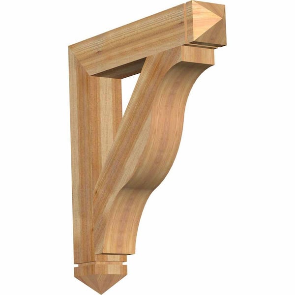 Ekena Millwork 6 in. x 40 in. x 36 in. Western Red Cedar Funston Arts and Crafts Rough Sawn Bracket
