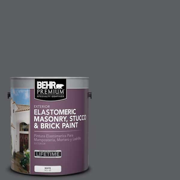 BEHR PREMIUM 1 gal. #N500-6 Graphic Charcoal Elastomeric Masonry, Stucco and Brick Exterior Paint