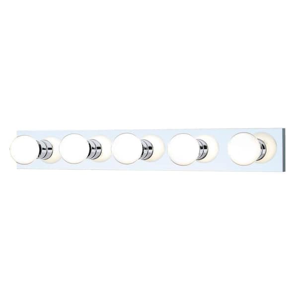 Thomas Lighting 5 Light Chrome Wall, Plug In Vanity Light Bar Home Depot