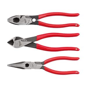 Linesman Plier with Thread Cleaner with 8 in. Long Nose Plier and 8 in. Diagonal Plier