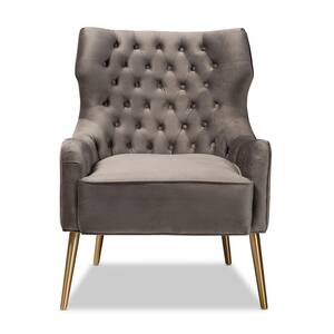 Nelson Grey and Gold Armchair