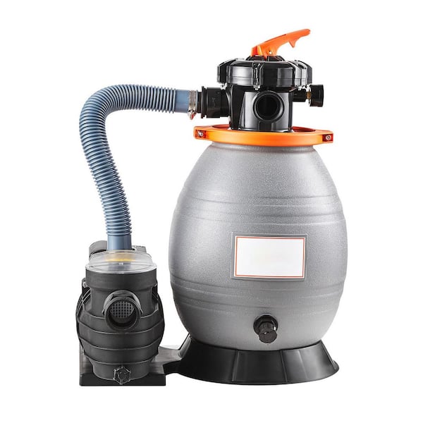 SKYSHALO Sand Filter Pump for Above Ground Pool, 13 in. 3500 GPH, 3/4 HP Swimming Pool Sand Filter Pump System, Krystal Clear