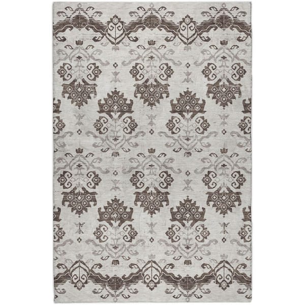 Dream Shag Premium Machine Washable Abstract ADS759 Chocolate 5 ft. x 7 ft. 6 in. Area Rug