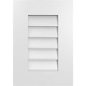 14 in. x 20 in. Rectangular White PVC Paintable Gable Louver Vent Non-Functional