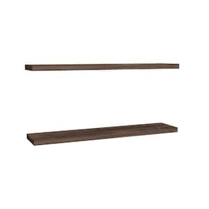 47 in. W x 10 in. D Walnut Wall Mounted Floating Shelves Decorative ...