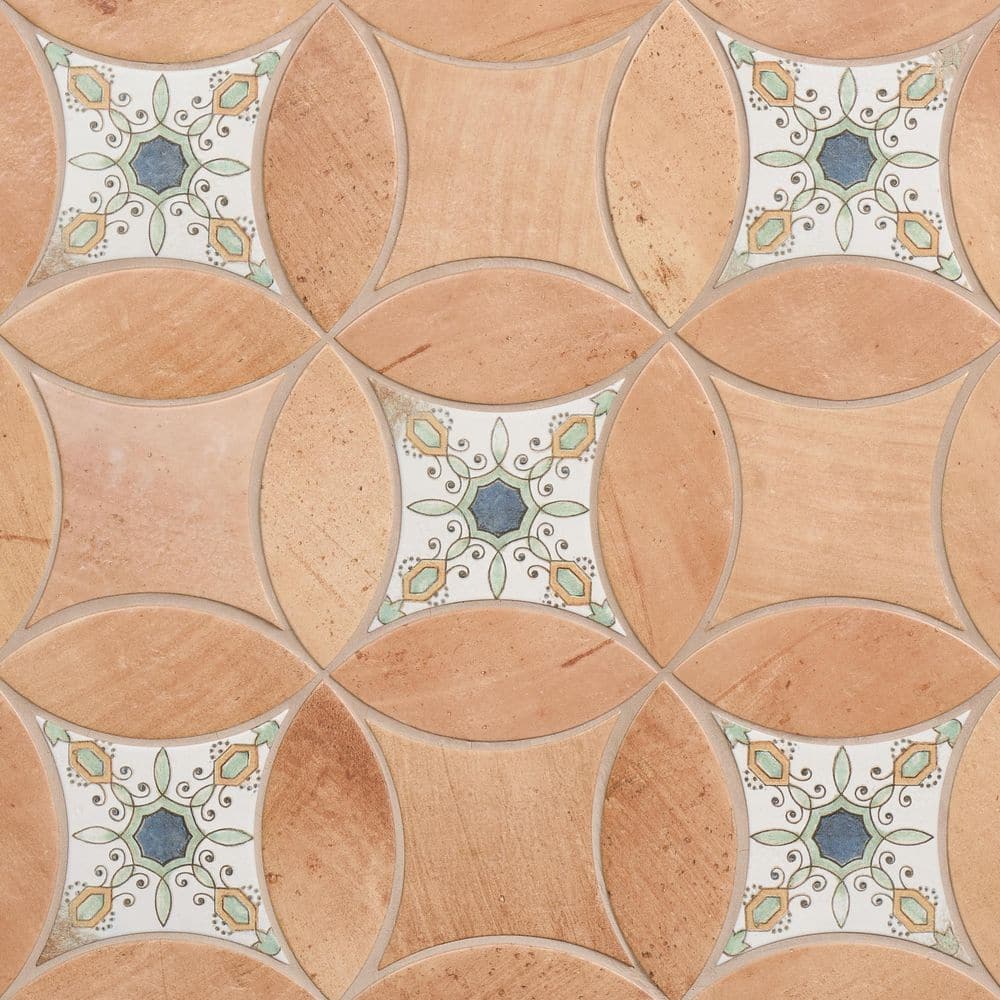 Dorel Peach Deco Carlota 3.14 in. x 0.39 in. Petal and Kite Matte Porcelain Floor and Wall Tile Sample price history on PriceWatchPro
