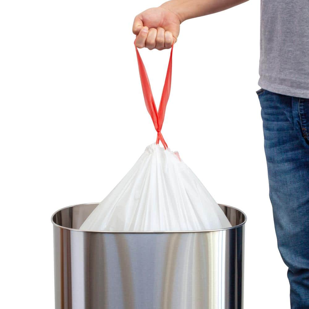 Heavy Duty White Citrus Scented Drawstring Trash Bags - 45 Count