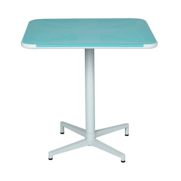 Office Star Products Albany 30 in. Pastel Teal/White Square Folding Table