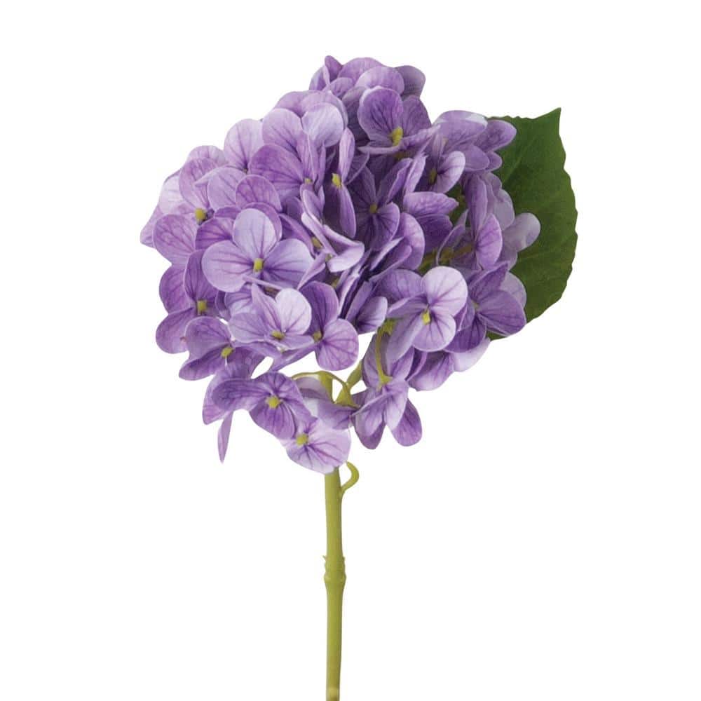 SULLIVANS 14.25 in. Purple Indoor Artificial Short Stem Hydrangea