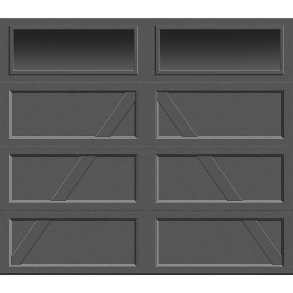 Bridgeport Steel Design A 8 ft. x 7 ft. Insulated 18.4 R-Value Charcoal Garage Door with Long Clear Glass Windows price history on PriceWatchPro