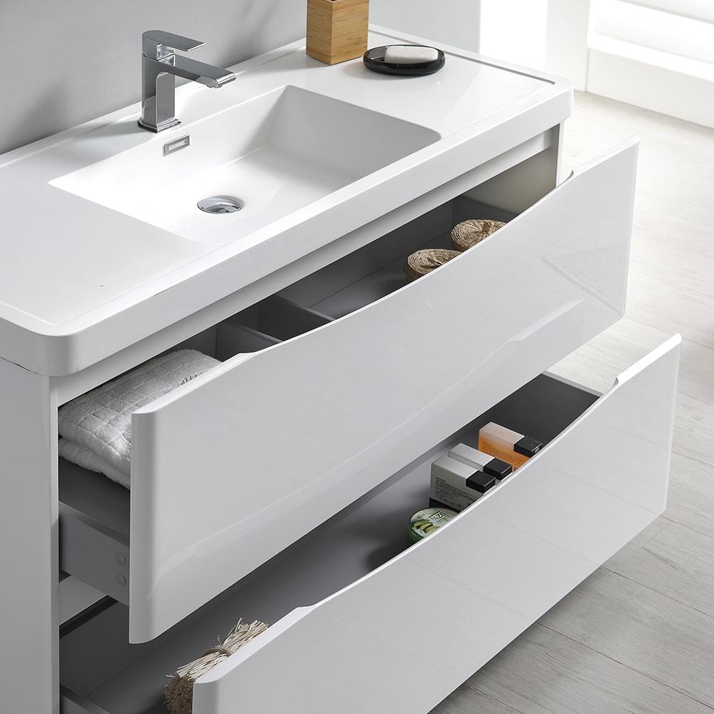 Tuscany 40" Glossy White Acrylic Single Sink Vanity