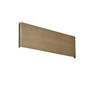 Long Steak 16 in. 2-Light Gold LED Wall Sconce with White Acrylic Shades