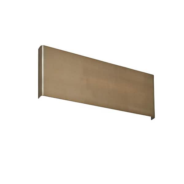 Unbranded Long Steak 16 in. 2-Light Gold LED Wall Sconce with White Acrylic Shades