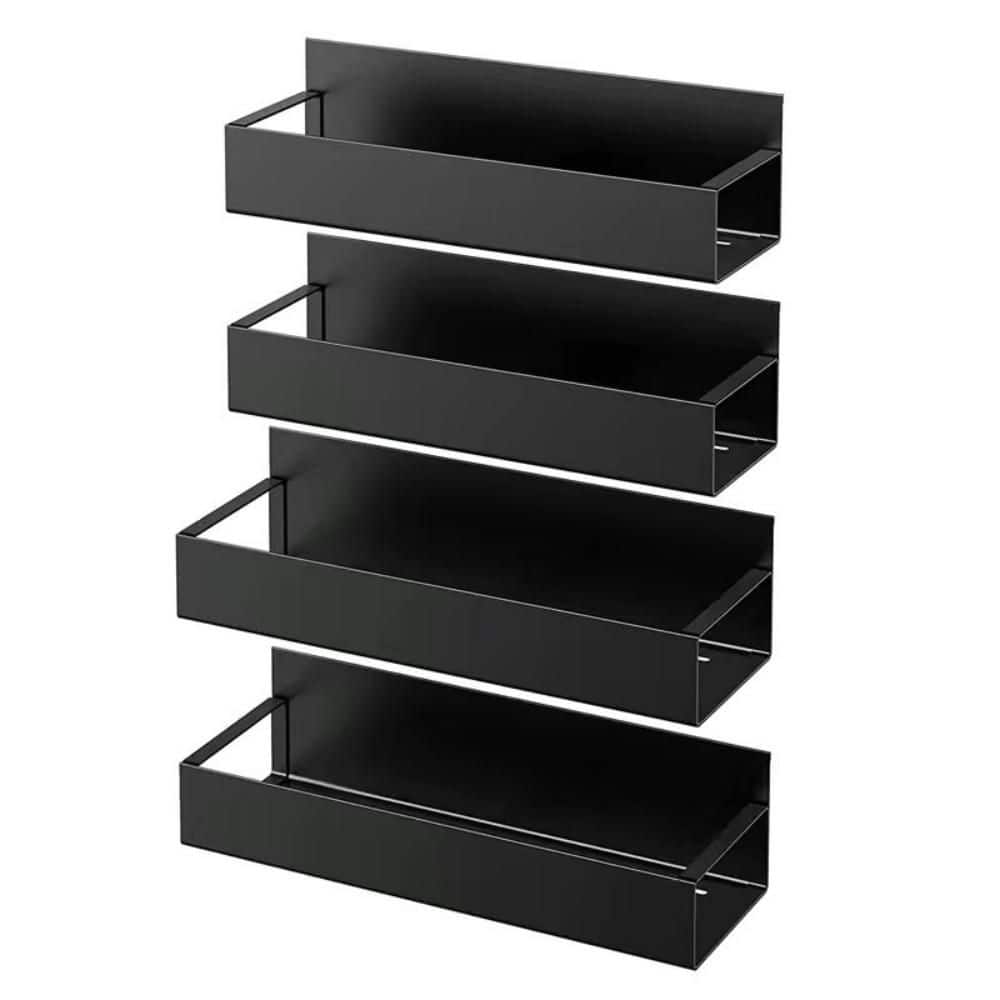 4-Piece Black Strong Magnetic Spice Rack Seasoning Storage Shelf for Refrigerator Microwave Spice Storage Holder price history on PriceWatchPro