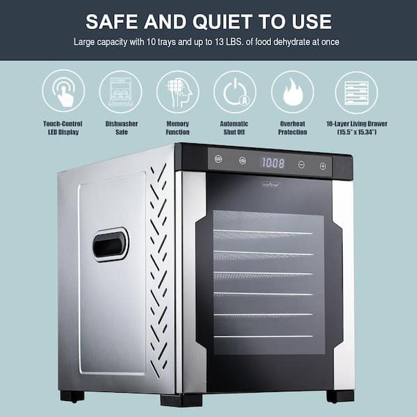 Magic Mill Food Dehydrator Machine - Easy Setup, Digital Adjustable Timer, Temperature Control | Keep Warm Function | Dryer for