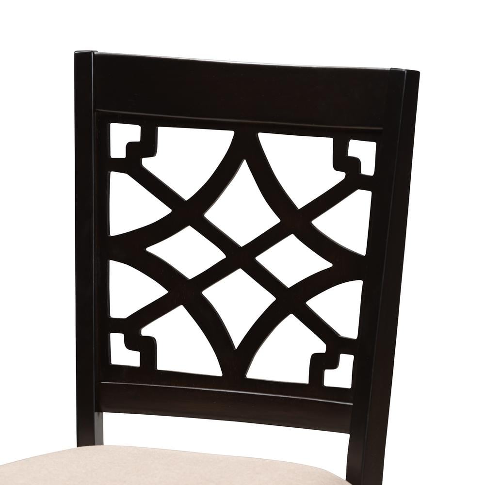 Espresso Oak and Sand Upholstered Parsons Dining Chair