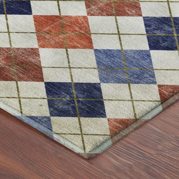 Mayfield Premium Machine Washable Abstract AMF2237 Orange 10 ft. x 14 ft. Area Rug