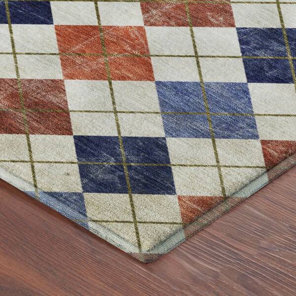 Mayfield Premium Machine Washable Abstract AMF2237 Orange 2 ft. x 3 ft. Accent Rug