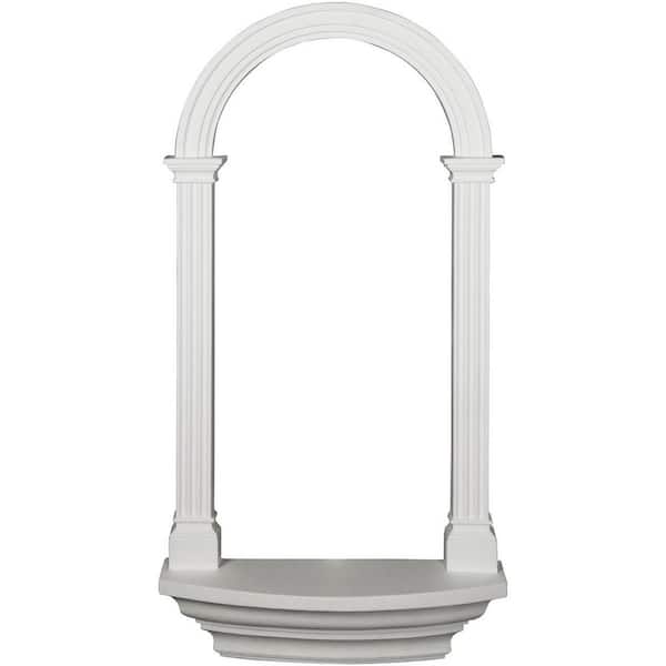 Ekena Millwork 5-7/8 in. x 25-3/4 in. x 50-1/2 in. Primed Polyurethane Surface Mount Carrillo Wall Niche Moulding
