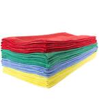 Microfiber Cleaning Cloths, 16in. x 16in., Multi-Colored (12-Pack)