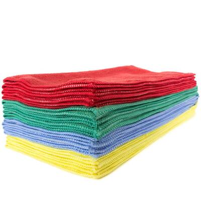 Microfiber Cleaning Cloths,16in. x 16in., Multi-Colored (12-Pack)