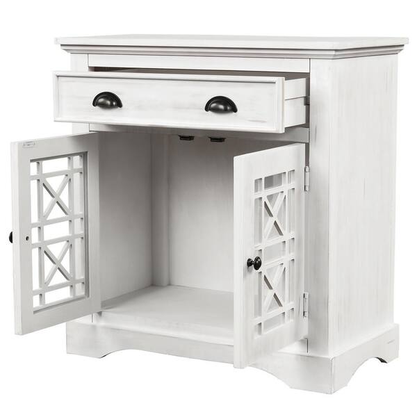 Athmile White Retro Storage With Doors And Big Wood Drawer Home