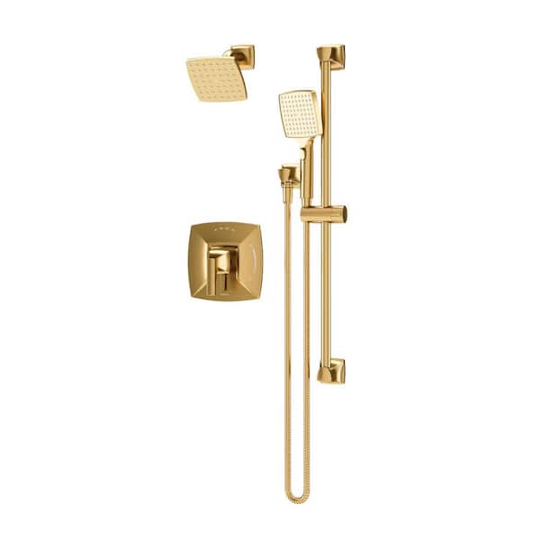 Symmons Oak 1-Handle 1-Spray Wall Mount Dual Fixed and Handheld Showerhead Trim in Brushed Bronze 1.5 GPM (Valve not Included)