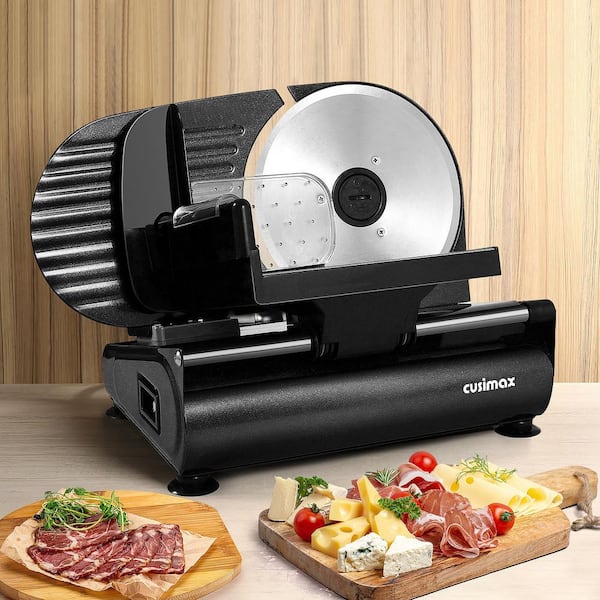 JEREMY CASS 200 W Black Electric Deli Food Slicer with Two 7.5