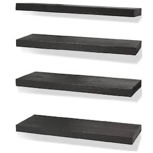 15.8 in. W x 5.9 in. D Rustic Wood Shelves for Wall Storage with Invisible Brackets, Decorative Wall Shelf (Set of 5)