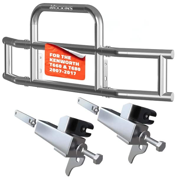 90-in. x 11.5-in. x 25.5-in. Steel Front Bumper Guard with Brackets for Kenworth T660/T680 2007-2017