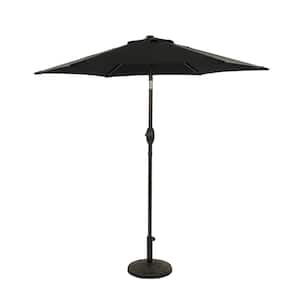 7.5 ft. x 7.5 ft. 50+ UPF Crank Tilt Steel Patio Umbrella without Base in Black