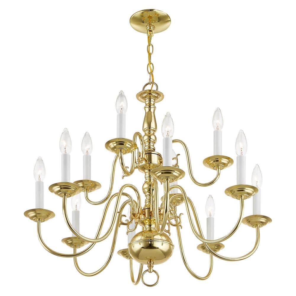 AVIANCE LIGHTING Yorkhaven 12-Light Polished Brass Chandelier