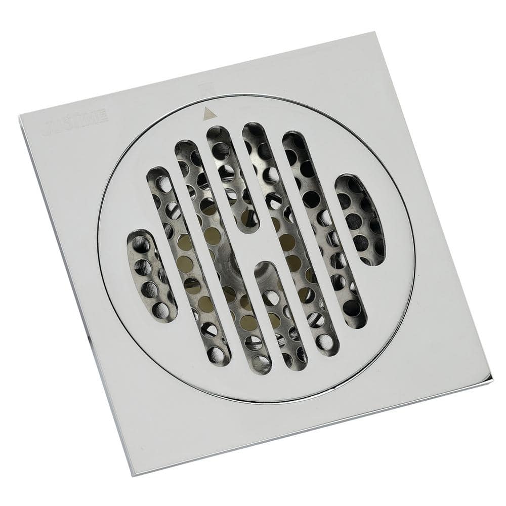 Kingston Brass Watercourse BSF4161C 4-Inch Square Grid Shower Drain with Hair  Catcher