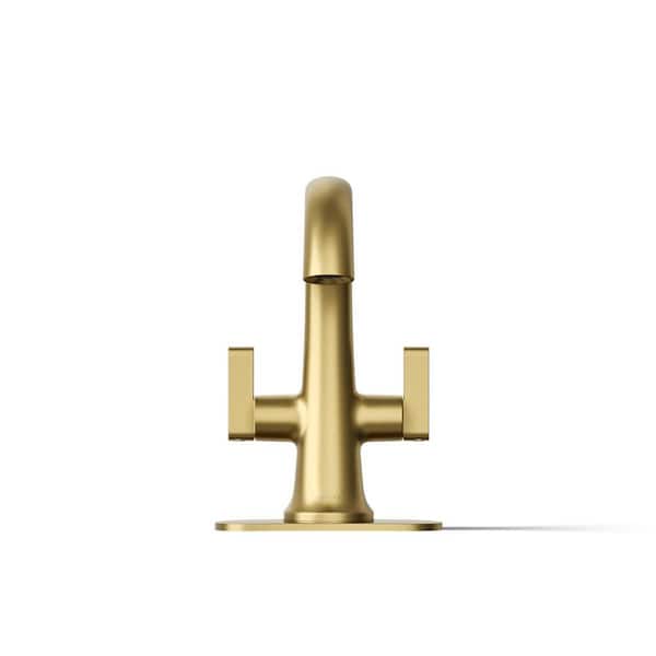 KOHLER Setra Single Hole 2-Handle Monoblock Bathroom Faucet in Vibrant Moderne Brushed Brass