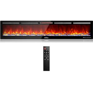 88 in. Smart Wi-Fi Infrared Electric Fireplace with Sound Crackling & Adjustable Realistic Flame 1500-Watt Quartz Heater