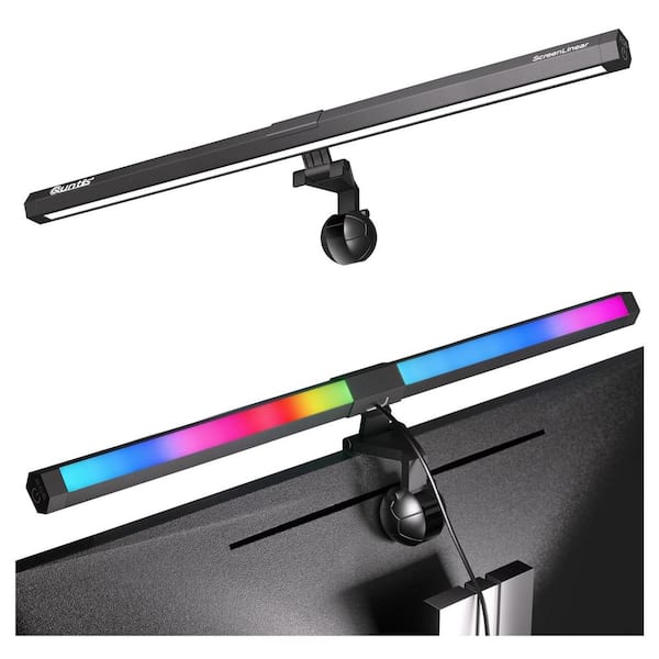 Lukyamzn Monitor Light RGB PRO Backlight Bar 15 Modes Dimmable 3 Color Temperature Adjustable Brightness Black (1-Pack)