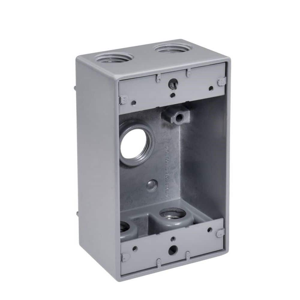 Southwire 3/4 in. Weatherproof 5-Hole Single Gang Electrical Box (25 ...