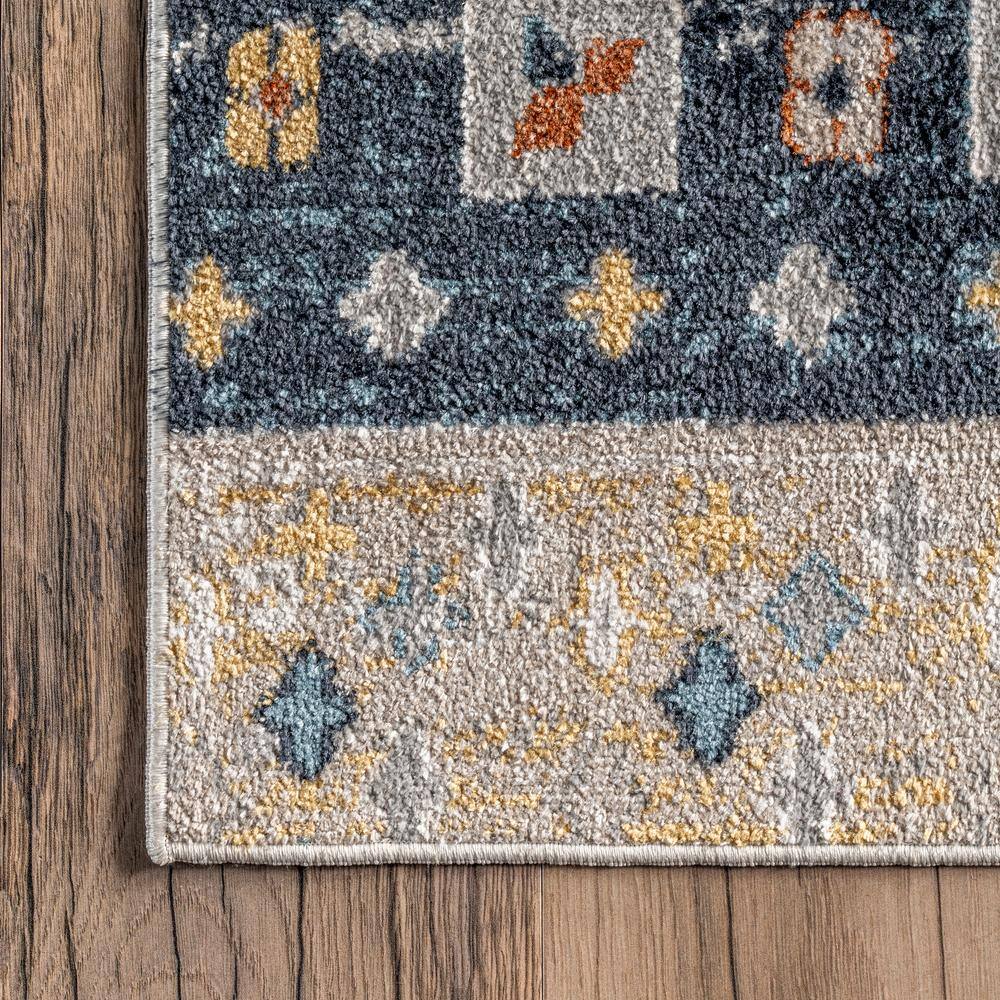 Shannon Beige and Multicolor Geometric Washable Area Rug 5' x 7'